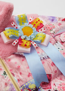 Collage Print Padded Down Jacket