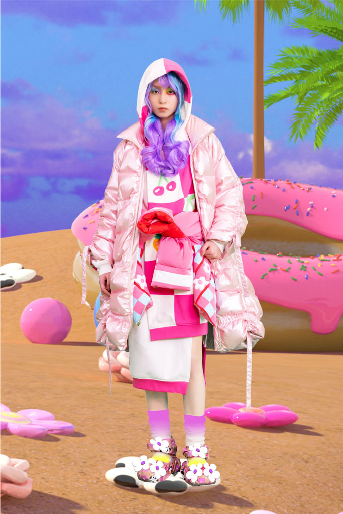 Pink Padded feather down jacket