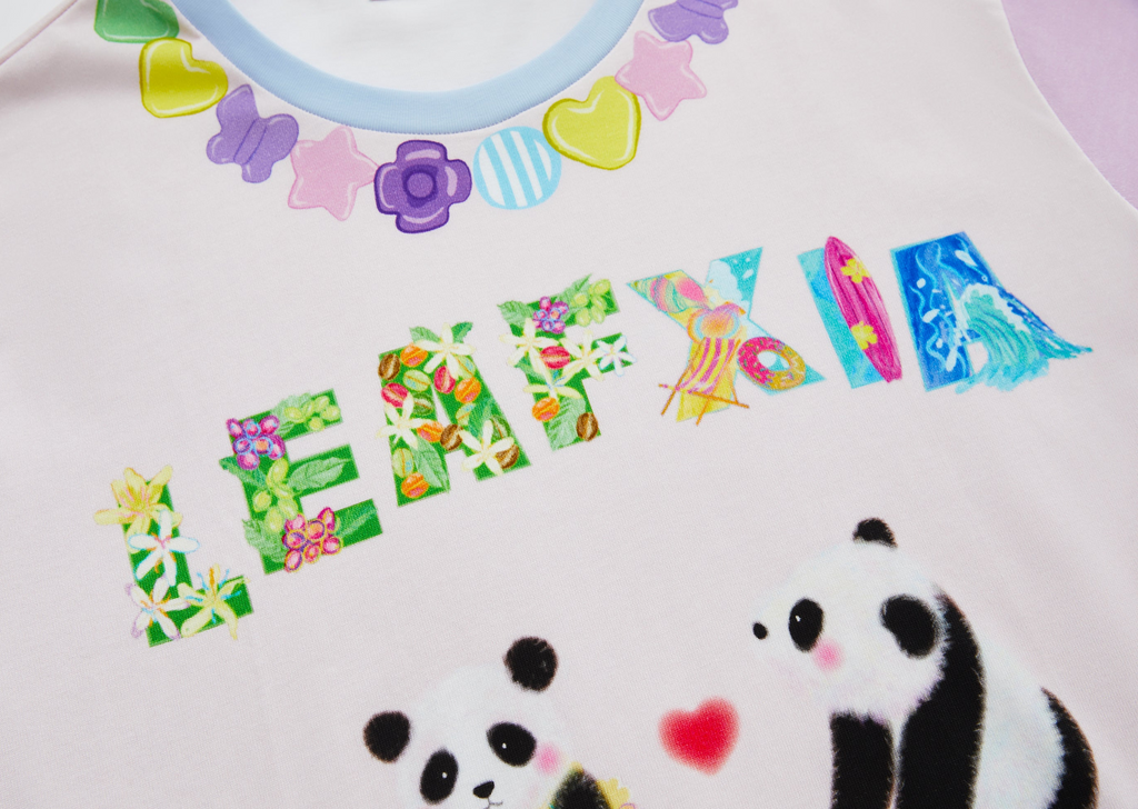 Candy Necklace Panda T-shirt Midi dress