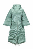 Jade Green Feather Down Cape Coat