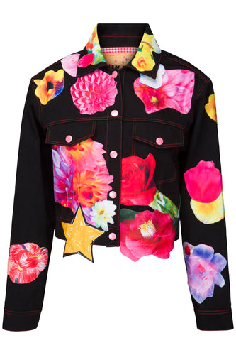 Flower Collage Denim Jacket
