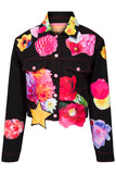 Flower Collage Denim Jacket