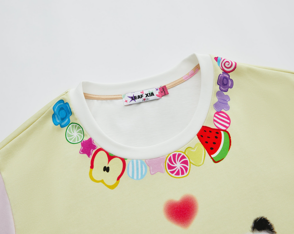 Fruit Necklace Panda T-shirt Midi dress