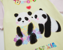 Load image into Gallery viewer, Fruit Necklace Panda T-shirt Midi dress