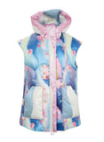 Ocean Print Hooded Down Gilet