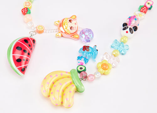 Watermelon Banana Charm Necklace