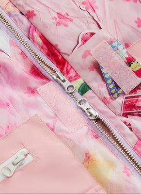 Collage Print Snow Cotton Padded Jacket