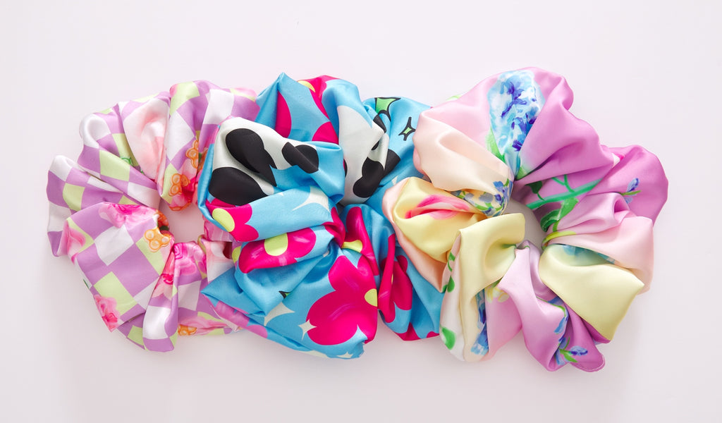 Blue Milk Flower Scrunchie