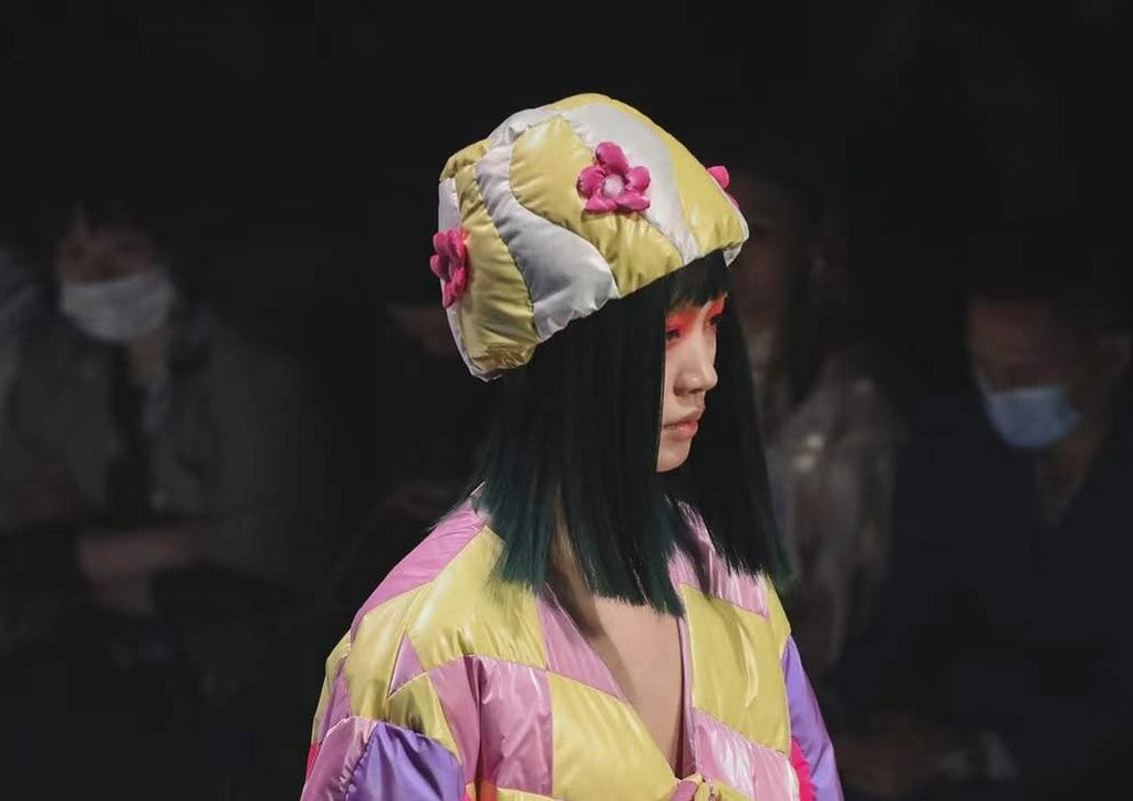 Floral Feather-down Padded Hat