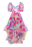 Multicolor Ruffle Maxi Dress