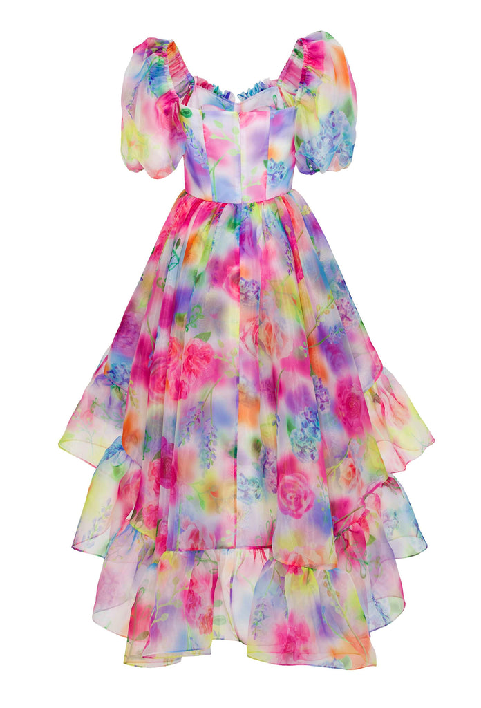 Multicolor Ruffle Maxi Dress