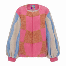 Load image into Gallery viewer, Color Patch Faux-fur Jacket