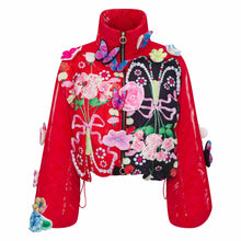 Load image into Gallery viewer, Butterfly Roses Padded Jacket