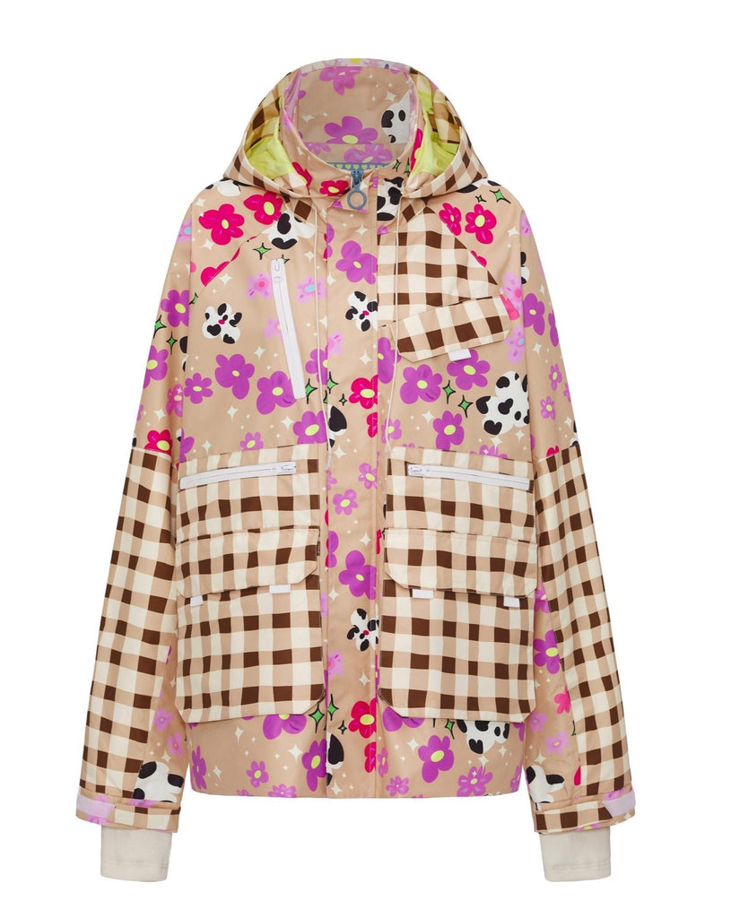 Coffee Floral Snow Jacket