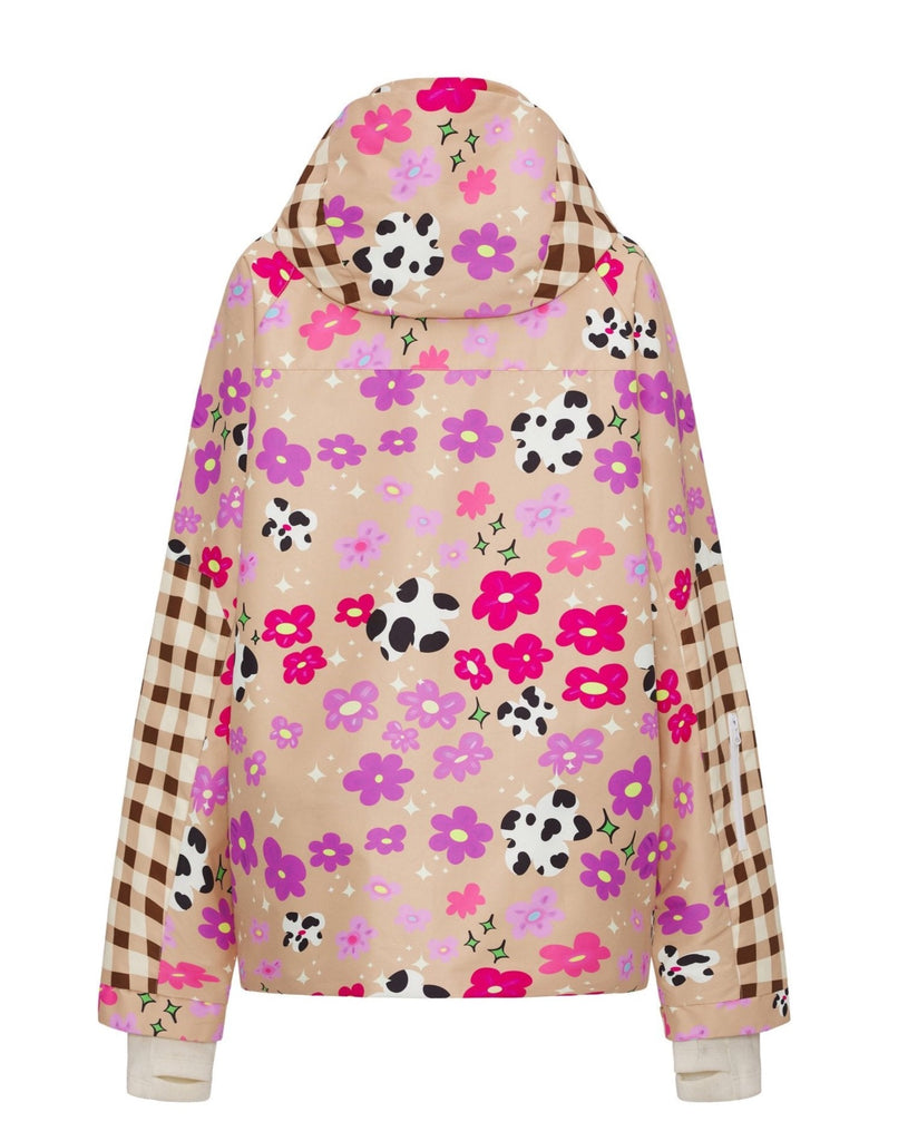 Coffee Floral Snow Jacket