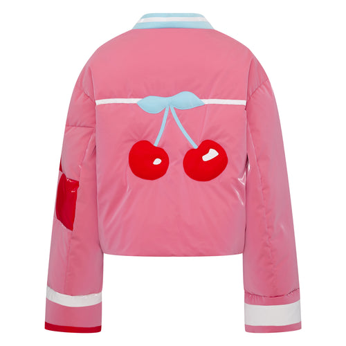 Cherry Feather Down Puffer Jacket