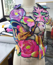 Load image into Gallery viewer, Handmade Floral and butterfly padded DUILING Denim Vest