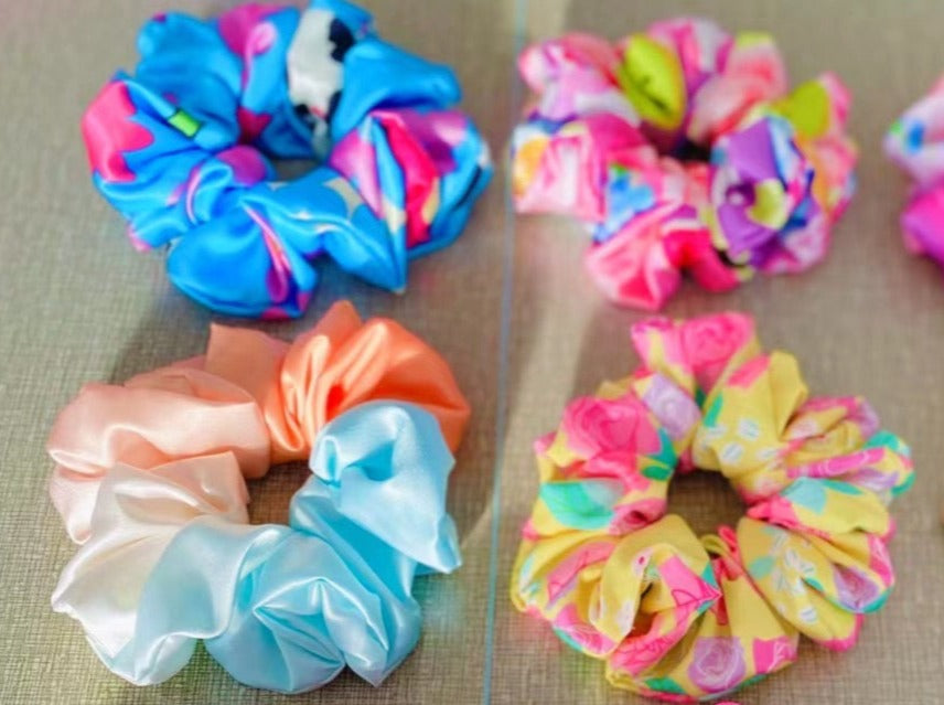 Blue Milk Flower Scrunchie