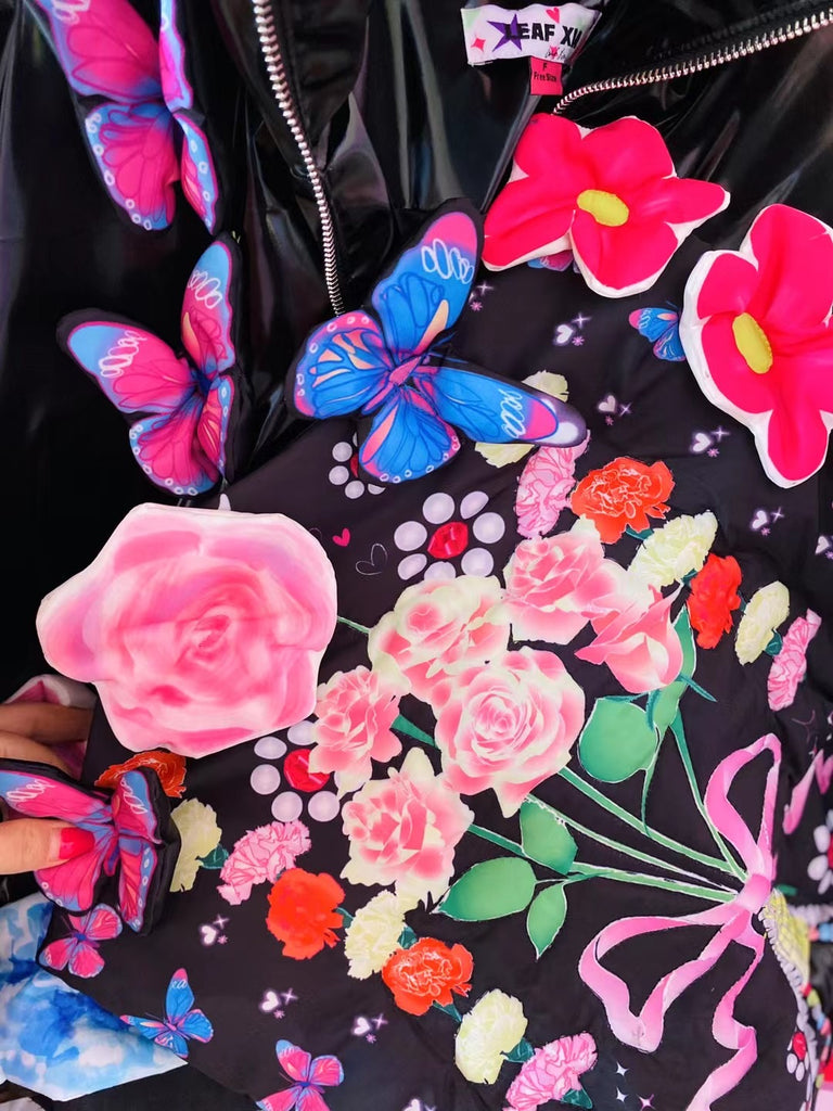 Floral Butterfly  Padded Jacket