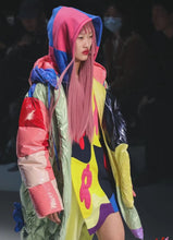 Load image into Gallery viewer, Asymmetric Floral Puffer Feather Down Jacket