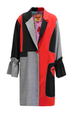 Load image into Gallery viewer, Black&amp;Red Patch Wool Blazer