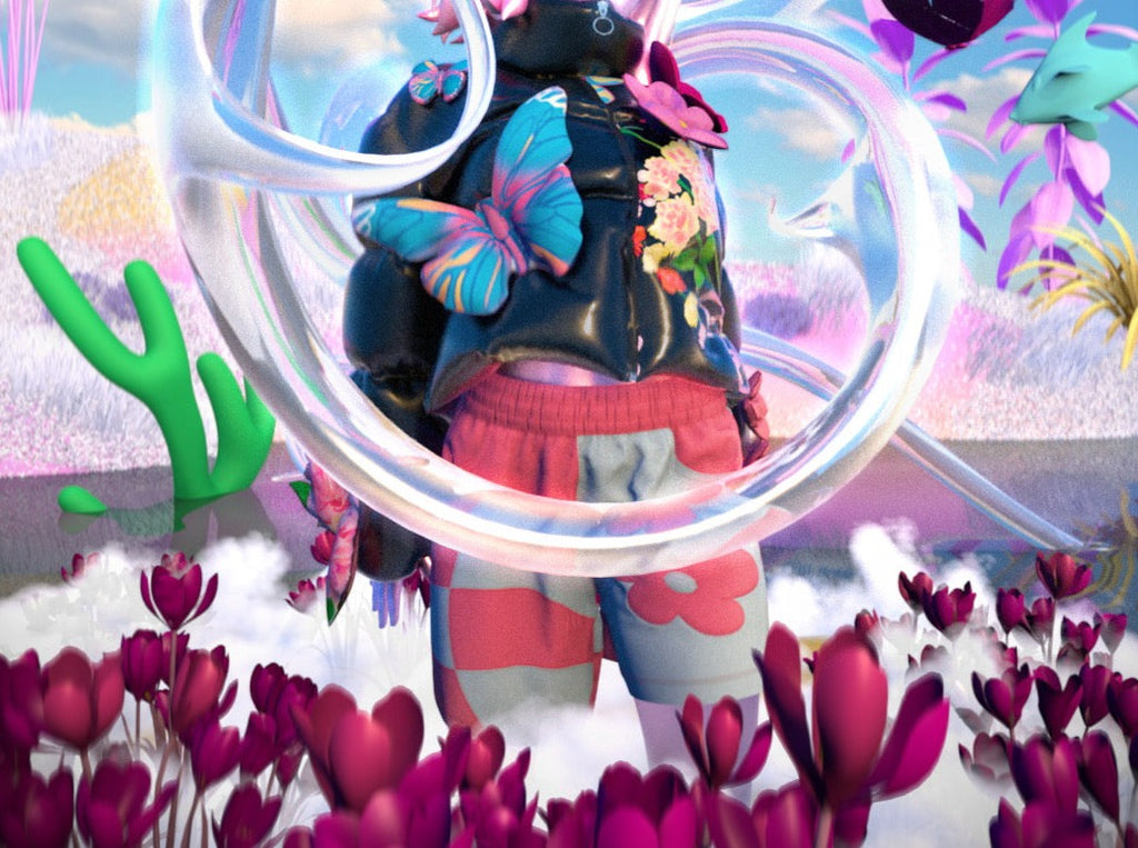 Floral Butterfly  Padded Jacket