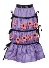 Load image into Gallery viewer, Purple Flower Padded Midi Skirt