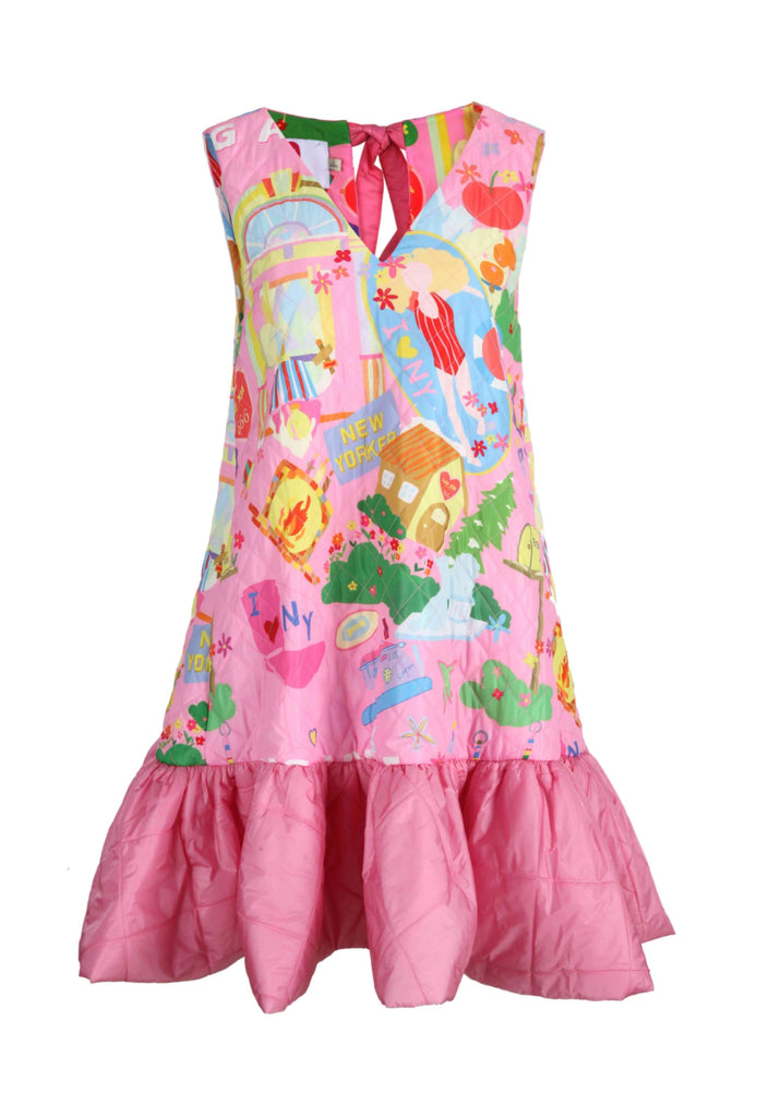 Pink Sleeveless Padded Dress