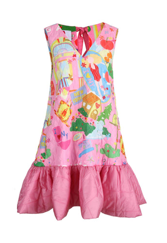 Pink Sleeveless Padded Dress
