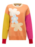 Orange Flower Sweater