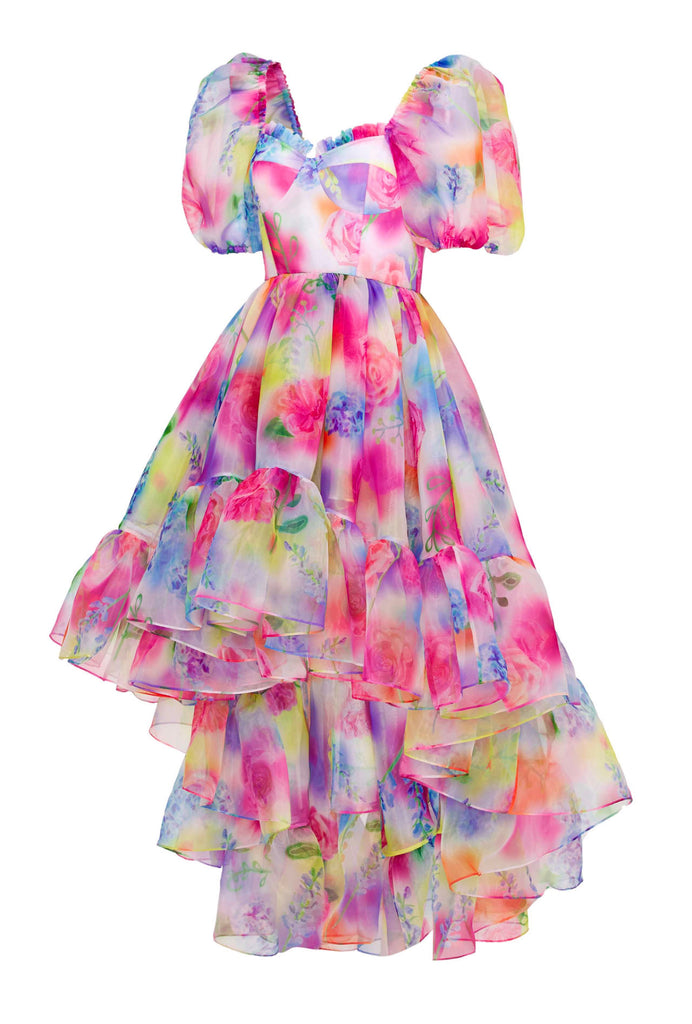 Multicolor Ruffle Maxi Dress