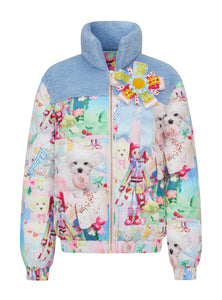 Toy Print Corsage Padded Down Jacket