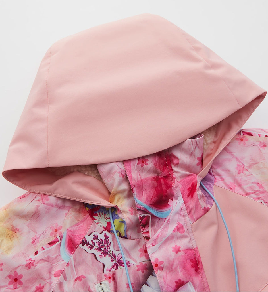 Collage Print Snow Cotton Padded Jacket