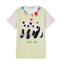 Load image into Gallery viewer, Fruit Necklace Panda T-shirt Midi dress