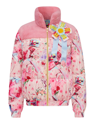 Collage Print Padded Down Jacket