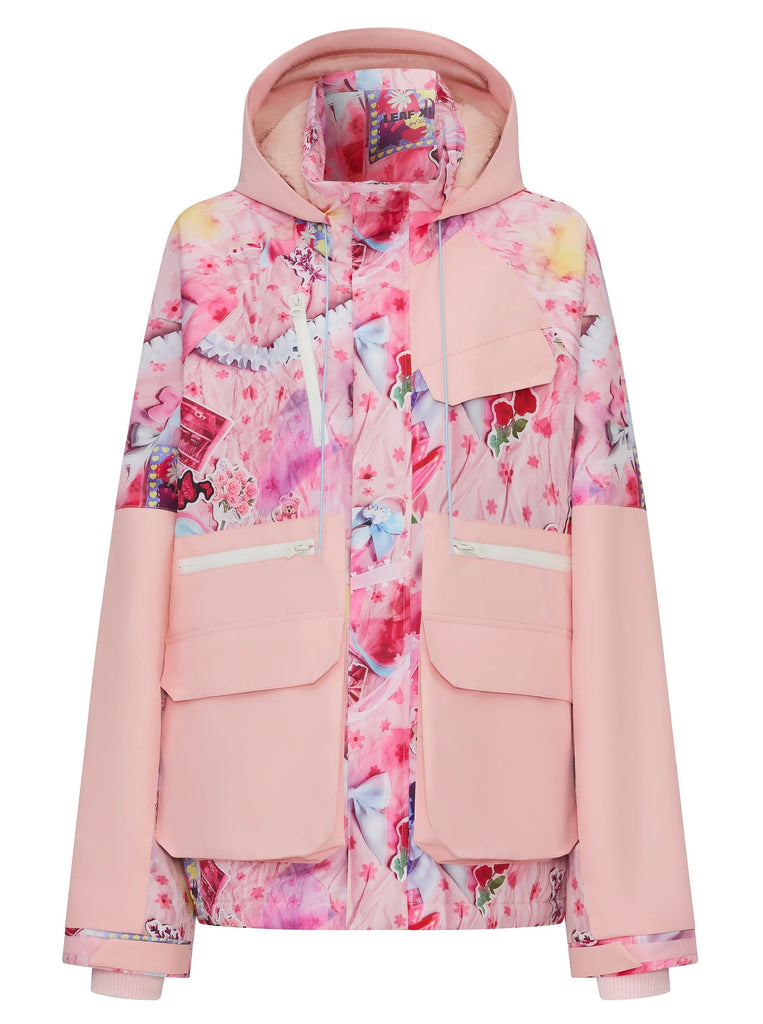 Collage Print Snow Cotton Padded Jacket