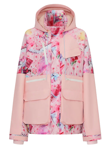 Collage Print Snow Cotton Padded Jacket