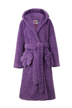 Load image into Gallery viewer, Lavander Flower Hooded Faux-Fur Coat