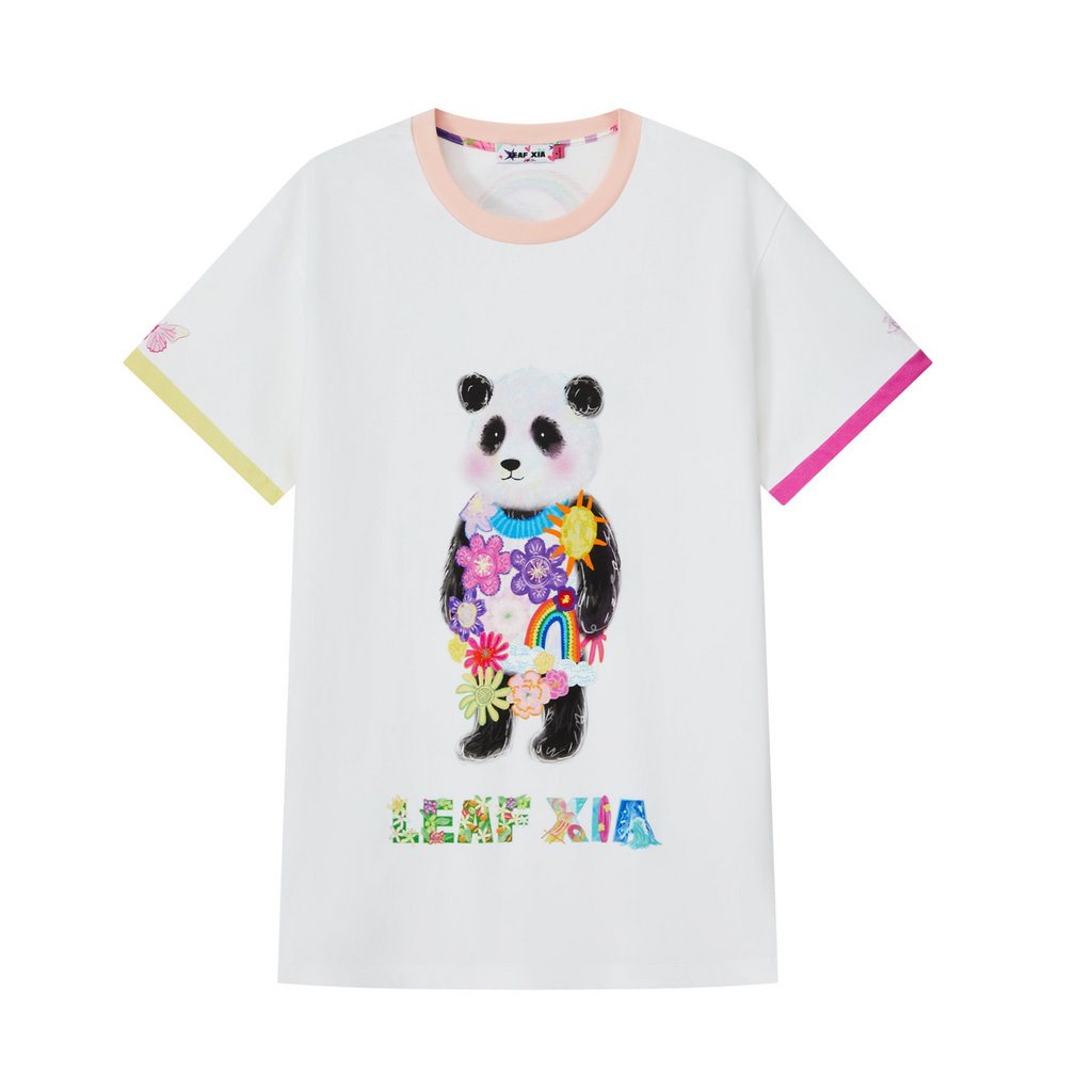 Panda T-shirt Rainbow Midi dress